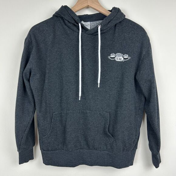 Friends Television Series Hoodie Womens Medium Gray Central Perk Menu Ladies - Picture 1 of 10